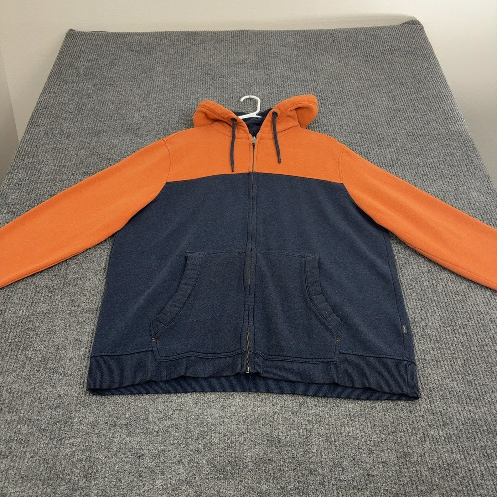 Fat Face Hoodie Mens‎ XXL Orange Navy Blue Cotton Blend Colorblock Casual Style